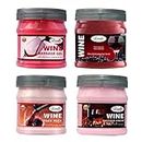 Luster Wine Facial Kit | Instant Glow & Nourishment | Wine Facial Scrub | Wine Massage Cream | Wine Massage Gel | Wine Face Pack | Wine Facial Kit for Women & Men | No Paraben - 500 ml (Pack of 4).