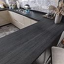 WESTICK Black Peel and Stick Countertops Waterproof Wood Contact Paper for Cabinets and Drawers Removable Vinyl Countertop Contact Paper Peel and Stick Wallpaper for Kitchen Walls Doors 15.75" x 196"