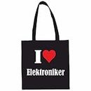 Reifen-Markt Tasche I Love Elektroniker Größe 38x42 Farbe Schwarz Druck Weiss