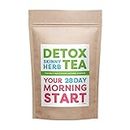 Morning Start Hibiscus Tea Bags Detox Tea - 28 Count, Drink Every Morning, Caffeine Free, Detox Skinny Herb Tea