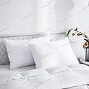 HFI Urban Arts Striped Fabric Luxury Premium Pillows - Pack of 4 Pcs| 17 x 27 Inches| White | Conjugated Virgin Fiber Filling | Hotel Quality Linen