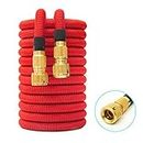 Garden Watering Hose, Retractable High-pressure Hose, Can be Used to Clean Cars and Pets, With A 1/2" Connector (Color : Red, Size : 25FT-7.5M)