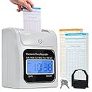 Electronic Time Clock, Auto-Align Time Clocks for Small Business with 50-Piece Time Cards, Two Security Keys, and One Ink Ribbon Cartridge