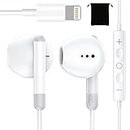 Oceovc iPhone Wired Earbuds with Lighting Connector [No Bluetooth Required/MFi Certified] Built-in Microphone & Volume Control Earphones- iPhone Headphones Compatible with iPhone 14/13/12/SE/11/X/XS
