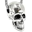 THE MEN THING SKULL HARD - Alloy Silver Skull Pendant with Pure Stainless Steel 24inch Round Box Chain, European trending Style Men & Boy