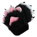 YXCFEWD Halloween Furry Paws Costume for Women Fursuit Paws for Men Kids Animal Bear Tiger Paws for Cosplay (Black White)