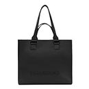 Miraggio Skye Oversized Solid Tote Bag for Women (Black)