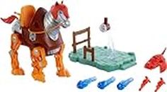 Masters of the Universe Origins Stridor Figure - With Robot Horse, Launcher & 3 Plasma Blasts - Includes Display Stand - 7" Tall - Gift for Kids 6+