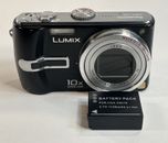 Panasonic LUMIX DMC-TZ3 7.2MP Digital Camera Black W/ Battery Tested Works