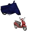 MotoTrance ESSENTIALS Blue Scooty Cover - Honda Activa | With Storage Bag | Water Resistant | Dust and Heat Protection | PU Taffeta | Mirror Pockets | 5-Thread Interlock Stitching | Scooter Cover | Stylish Bike Accessories (Blue)