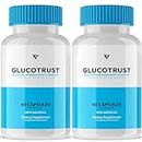 (2 Pack) Glucotrust Capsules, Gluco Trust Blood-Sugar Pills Original - Glucotrust Reviews Supplement Maximum Edge Advanced Formula Gluctrust Tablets Glucose Complex Balance Health (120 Capsules)