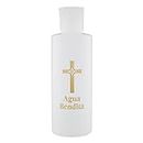 Gold Cross Spanish Agua Bendita Holy Water Bottle with Flip Spout Lid, 4 oz, Pack of 3