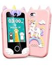 UCIDCI Unicorn Kids Phone Toy for Girls Age 3-5 Kids Learning Cell Phone Toys for Girls Toddler Toys for Girl Birthday Touchscreen Pretend Phone Gift for 3 4 5 6 7 8 Years Old Girls