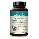 NatureWise High-Potency 1000mg Omega 3 with 600mg EPA, 400mg DHA, & Vitamin E - Supplement for Heart, Brain & Immune Support for Men & Women, 180ct - 90 Day Supply