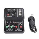 QANYEGN 2 Channels Audio Mixer with USB 48V Power, Compact Sound Mixing Console, Consola De Audio for Music Recording Home Karaoke Internet Karaoke