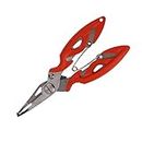 SKA Imported Fishing Plier Scissor Split Ring Line Cutter Hook Remover Tackle Tool Orange