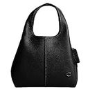 COACH Polished Pebble Leather Lana Shoulder Bag 23, Black