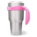 ALAFAT Tumbler Handle for 30 oz Yeti Rambler Cooler Cup, Rtic Mug, Sic, Ozark Trail Grip and more Tumbler Mugs - BPA FREE (Pink)