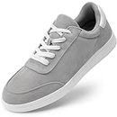 MIXIN Women Fashion Sneakers Lace Up Sneakers Low Top Casual Shoes for Women Grey Size 6