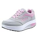 Berimaterry Women's Wedge Heel Platform Casual Shoes Trainers Rocker Bottom Shoes Orthopaedic Trainers Platform Trainers Jogging Running Trekking Fitness Running Shoes Gymnastics Shoes Walking Shoes,