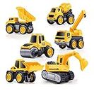 FunBlast Construction Truck Toys Vehicles Play Set – Pack of 6 Friction Power Wheels Toy Truck for 3+ Year Old Boys, Kids, Pull Back Toys for Kids - Made in India