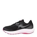 Saucony Women's Cohesion 16 Running Shoes, Black/Fuchsia, 8 US Size