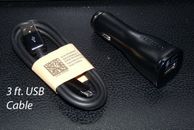 NEW OEM Samsung Galaxy Note 4 5 S6 S7 Edge Adaptive Fast (Black) Car Charging 