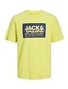 JACK & JONES Jcologan SS Crew Neck Ss24 T-Shirt, Citron verveine, XL Homme