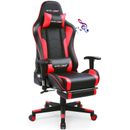 GTRACING Gaming Chair with Footrest Speakers Video Game Chair Bluetooth Music...