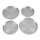 Ausla Hob Covers for Electric Cookers, 4-Piece Stainless Steel Hob Covers Stove Plate Cooker Top Burner Protector Kitchen Tools & Accessories, Silver