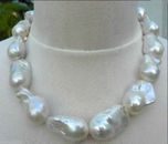 REAL HUGE 20-30MM AAA NATURAL SOUTH SEA WHITE BAROQUE PEARL NECKLACE JEWELRY AA
