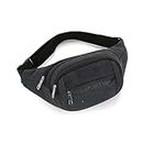 WUODHTW Sports Waist Bag for Men and Women Outdoor Mobile Phone Bag for Running Fitness Leisure Canvas Bag, Black 2, Casual Daypack