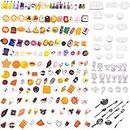 Atoyzybin 200pcs Miniature Food Drinks for Dollhouse Mini Toys Doll House Kitchen Play Mixed Resin Accessories forHamburger Bread Ice Cream Cake Tableware Party