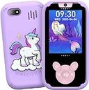 ZONEY Kids Smart Phone,Toddler Kids Camera Phone Toy, Touchscreen Unicorn Learning Toy Phone with Educational Games, Dual Camera MP3 Music Player, Girls Christmas Birthday Gifts (Purple)