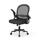 naspaluro Home Office Chair Ergonomic Desk Chair Swivel Computer Chair Mid-Back Mesh Chair with Flip-up Armrests and Lumbar Support for Home/Office