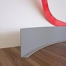 COUKIU Flexible Baseboard Molding Trim, 4 Inch x 20 Feet Self-Adhesive Vinyl Wall Base Cove Base, Peel and Stick Rubber Wall Base Moulding Trim with a Crease (S128,Gray)