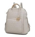 MKF Collection Vegan Leather Backpack Purse for Women - Ladies Fashion Travel - Big Bookbag Top-Handle, Torra Beige, Torra