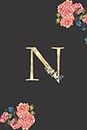 N: Beautiful Monogram Initial N Notebook for Women and Girls; Blank Lined Note Book to Write In for Notes, To Do Lists, Notepad, Journal, Great Gift ... Special; 6 x 9"; 130 pages; College ruled