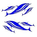 2 Pieces/Set (6 Dolphin) Vinyl Kayak Canoe Fishing Ocean Boat Dinghy Surfboard Jet Ski Car Decals Stickers Decor Accessories
