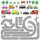DECOWALL SG3-1404P1405 The Road and Transports Kids Wall Stickers Decals Peel and Stick Removable for Nursery Bedroom Living Room Art murals Decorations Decor Decorative repositionable Bathroom