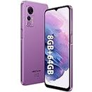 Unlocked Cell Phones Canada, Ulefone Note 14 (8GB+64GB) Unlocked Smartphone, 6.52 inch HD+, 13MP Dual Camera, Android 12, 4500mAh, 3-Card Slot, Dual SIM Dual 4G, Face Unlocked, Purple