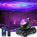 Galaxy Projector, 360° Star Projector Night Light with Remote&Voice Control, White Noise, Color Changing Bluetooth Projector Light for Kids Adults Bedroom Decor, Gift for Christmas Birthday Party