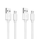 Qjin 6.5ft Micro USB Charging Cable for Kindle Oasis 10th Gen, Kindle 10th Gen, Kindle Paperwhite 7th Gen and Other Micro-USB Port Kindle E-Readers, 2 Pcs