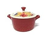 Pioneer Woman Mini Casserole with Lid - Fiona Floral Red