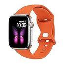 SinceC Sport Bands Compatible with Apple Watch Band 38mm 40mm 42mm 44mm S/M M/L for Women/Men Waterproof Soft Silicone Replacement Strap Accessories for iWatch Series 6/5/4/3/2/1/SE(Orange, 38/40mm S/M)