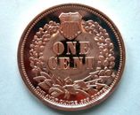 SELTENER INDIAN CHIEF mit 1877 ONE CENT Münze reines Kupferbarren 1 Unze