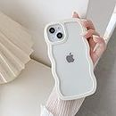 QLTYPRI Compatible with iPhone 11 Case, Cute Curly Wave Frame Clear Case for Girls Women, Transparent Soft Silicone TPU Bumper Shockproof Protective Phone Cover for iPhone 11 - White