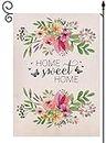 Spring Home Sweet Home Garden Flag Vertical Double Sided,Welcome Flower Spring Summer Yard Outdoor Decorative 12.5 x 18 Inch