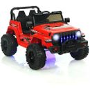 12V Kids Ride-on Jeep Car with 2.4 G Remote Control-Red - Color: Red