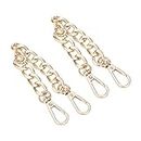 PH PandaHall Purse Extender, 2 Pack 7.8 Inch Golden Aluminum Bag Flat Chain Strap with Alloy Swivel Clasps Handbag Chain Straps Metal Bag Strap Replacement Purse Clutches Handles